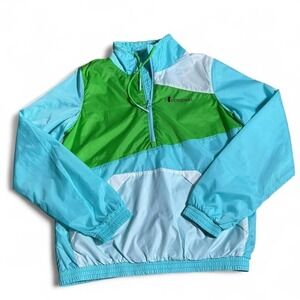 Cotopaxi Teca Half-Zip Windbreaker Jacket Blue Green Colorblock Womens XS